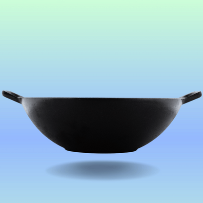 Trilonium Triple Seasoned Cast Iron Kadai 26 cm, Sleek | Gas & Induction Compatible | Black - 7