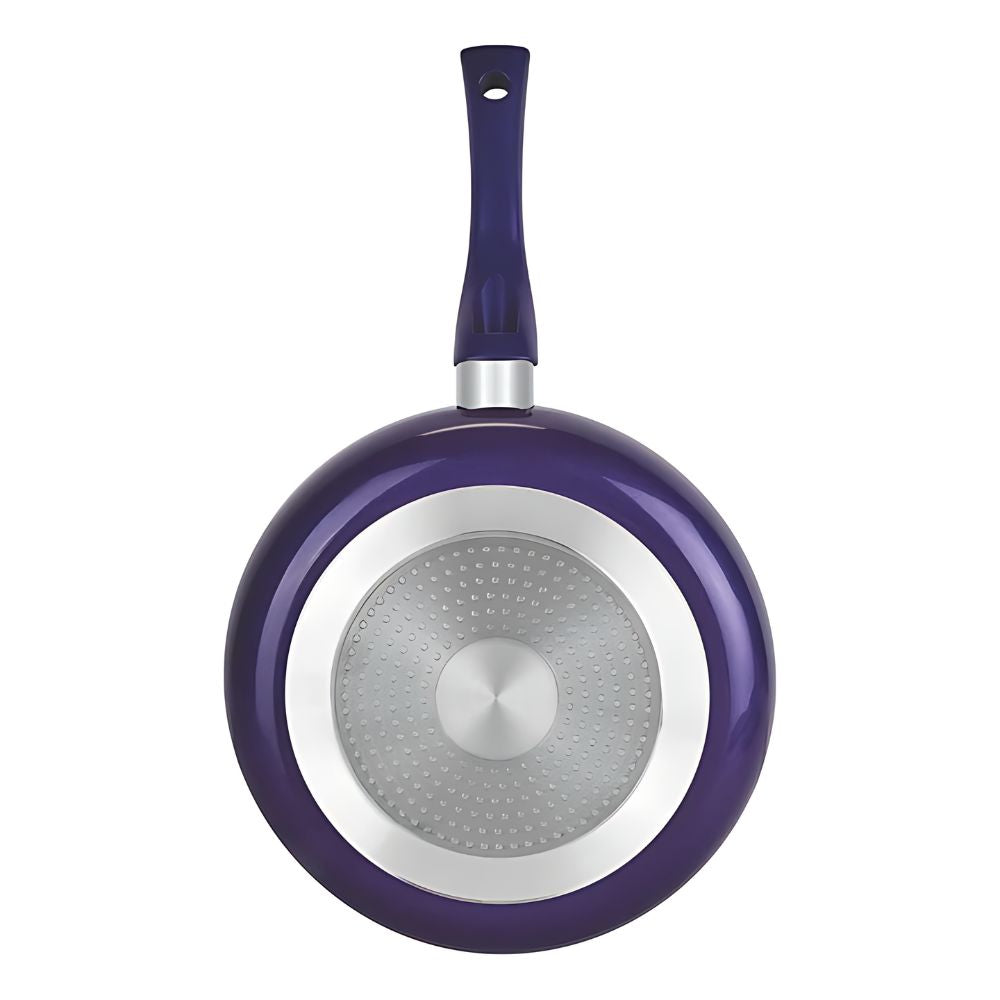 Softel Designer Non-Stick FryPan With Steel Lid | Gas & Induction Compatible | Purple Media - 3 