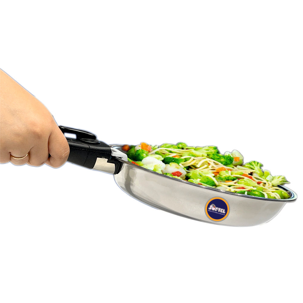 Softel Tri-Ply Stainless Steel Frypan with Removable Handle | Gas & Induction Compatible-7