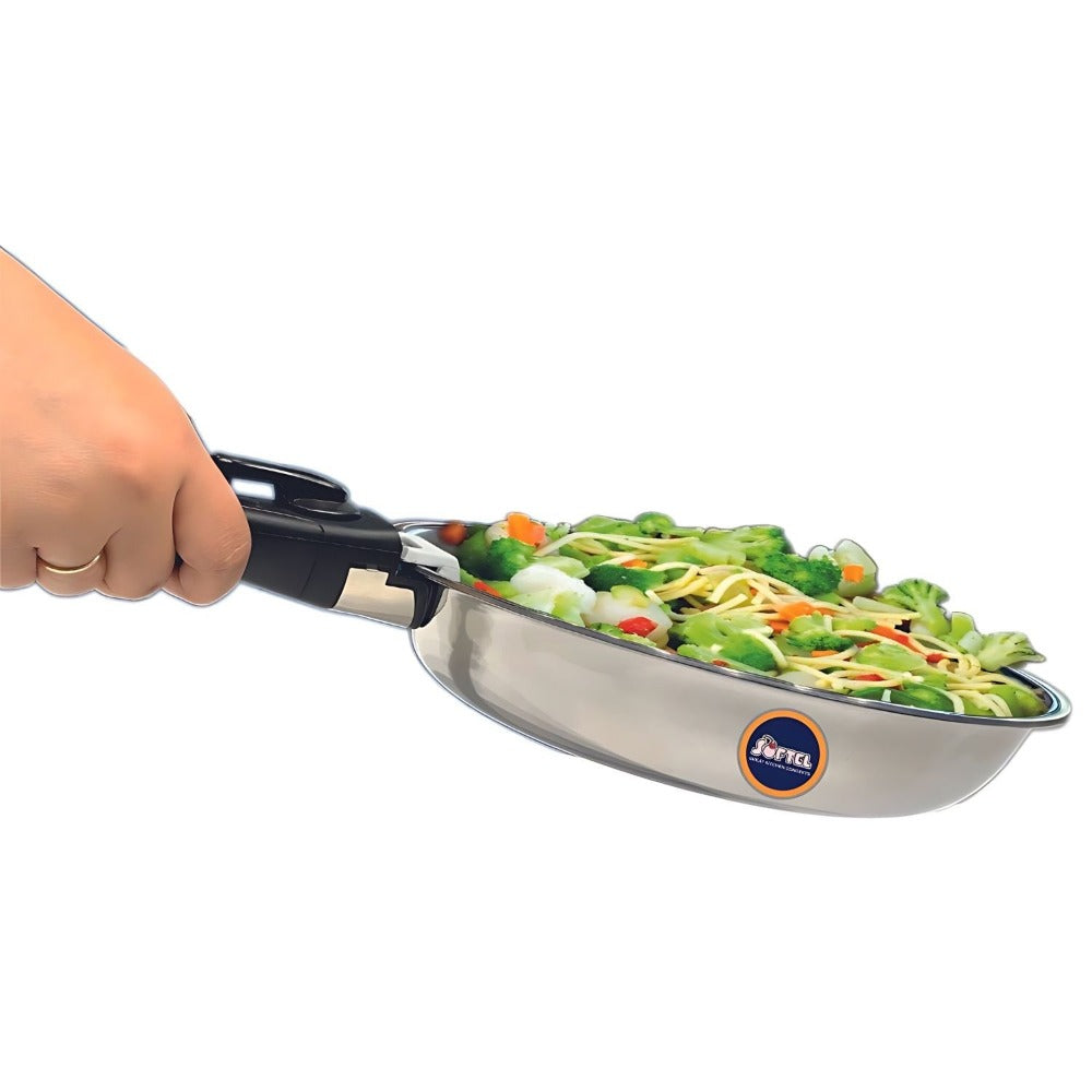 Softel Tri-Ply Stainless Steel Fry Pan with Removable Handle | Gas & Induction Compatible  - 2