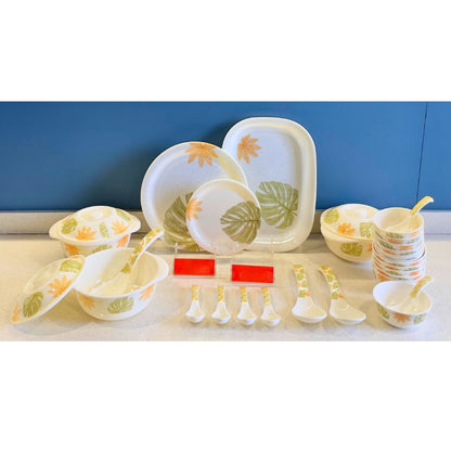 Terraware Melamine Daisy Marfil Round Dinner Set - 1