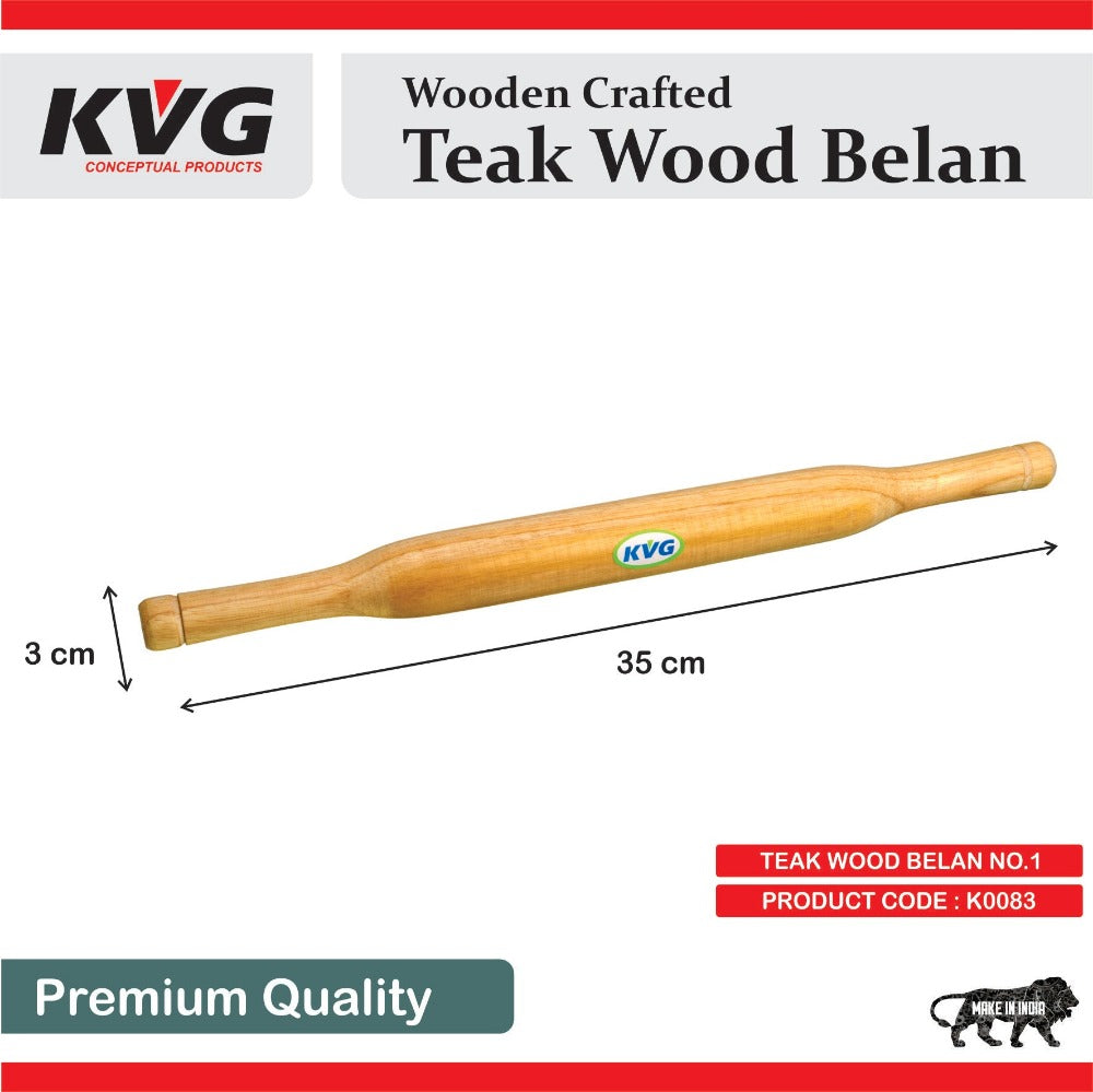 KVG Teak Wood Belan | Rolling Pins | Brown - 5