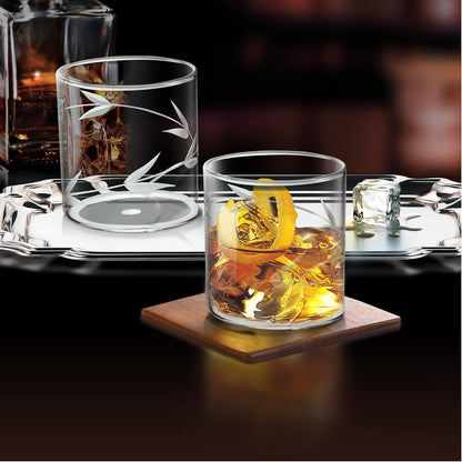 Treo by Milton Vector On The Rocks 350 Glass Tumbler | Transparent | Set of 6 Pcs