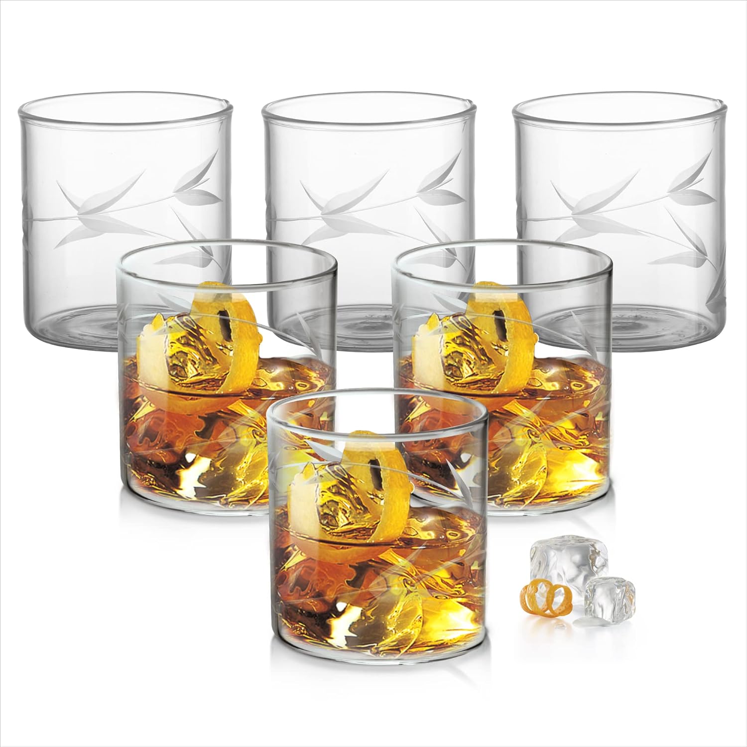 Treo by Milton Vector On The Rocks 350 Glass Tumbler | Transparent | Set of 6 Pcs