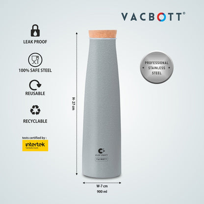 Vacbott Crest Combo Set Single Walled Non Insulated Water Bottle with Single Walled Victor Mug (2 Pcs) | Set of 3 Pcs