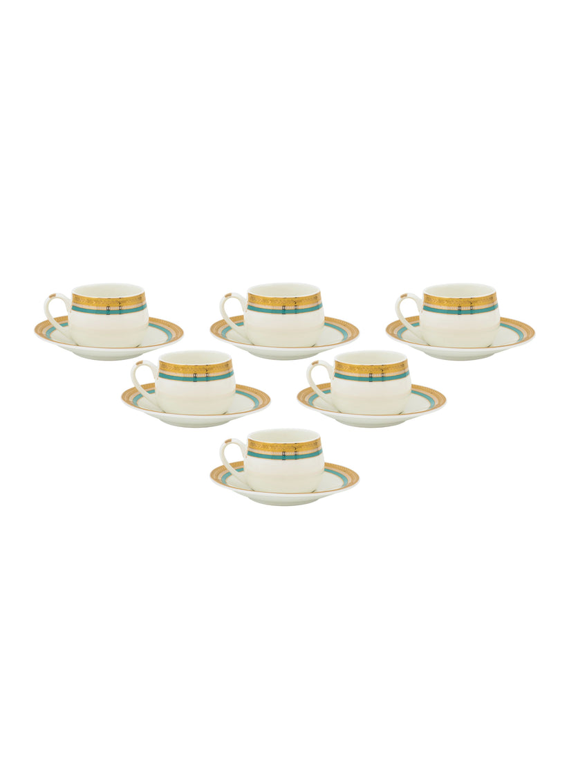 JCPL Coral Aroma Cup & Saucer Set | 145 ml | Set of 12 Pcs