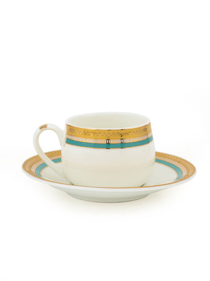 JCPL Coral Aroma Cup & Saucer Set | 145 ml | Set of 12 Pcs