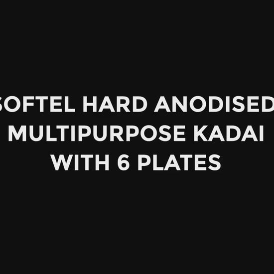 Softel Hard Anodised Multipurpose Kadai with 6 Plates | Hindalco Material | Induction Compatible | Idli, Dhokla, Patra & Momos Maker | Black