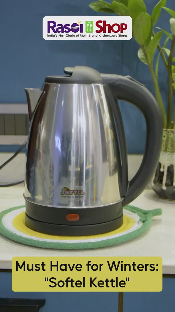 Softel Electric Kettle -Stainless Steel Body, 2 litres boiler for Water, Instant noodles, Soup etc
