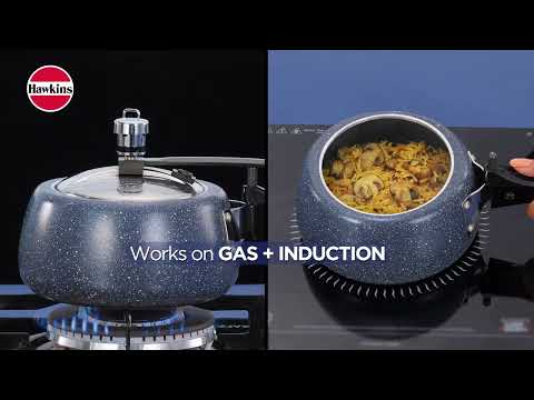 Hawkins Ceramic Nonstick Pressure Cooker | Gas & Induction Compatible | Grey