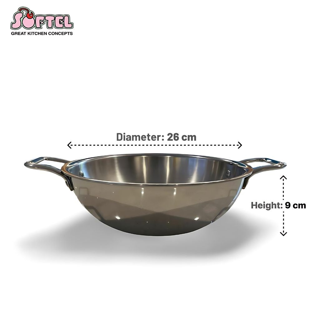 Softel Tri-Ply Stainless Steel kadhai | Gas & Induction Compatible-4