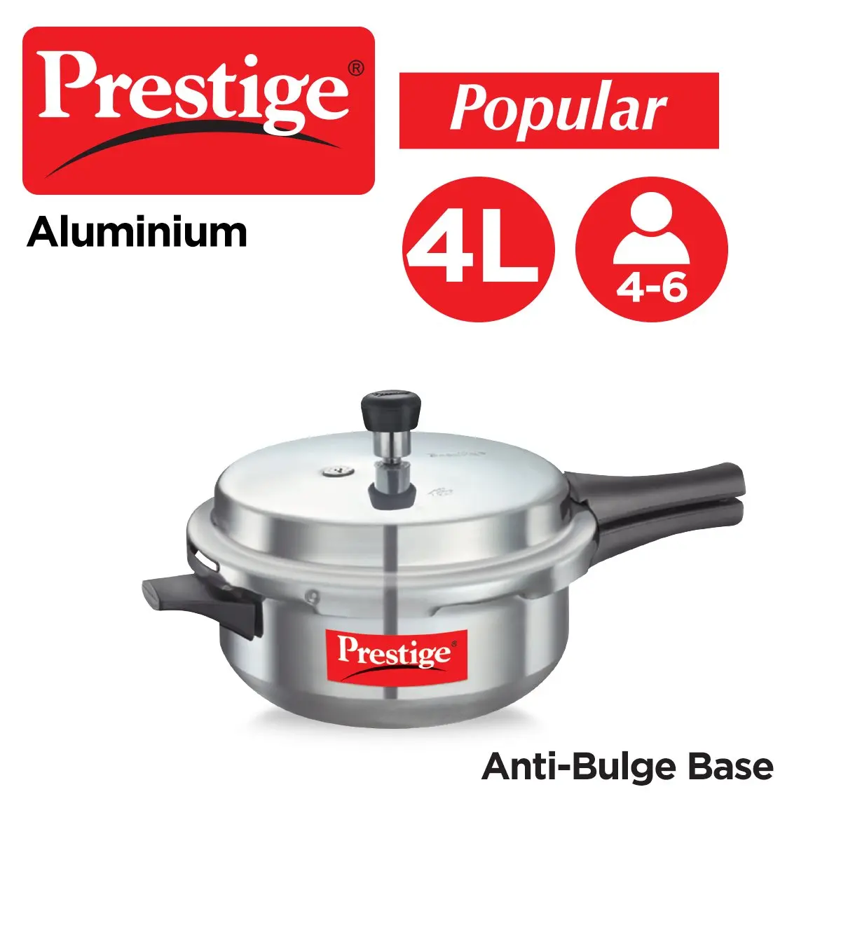 Prestige Popular Aluminium Pan Pressure Cookers with Outer Lid - 10025 - 2