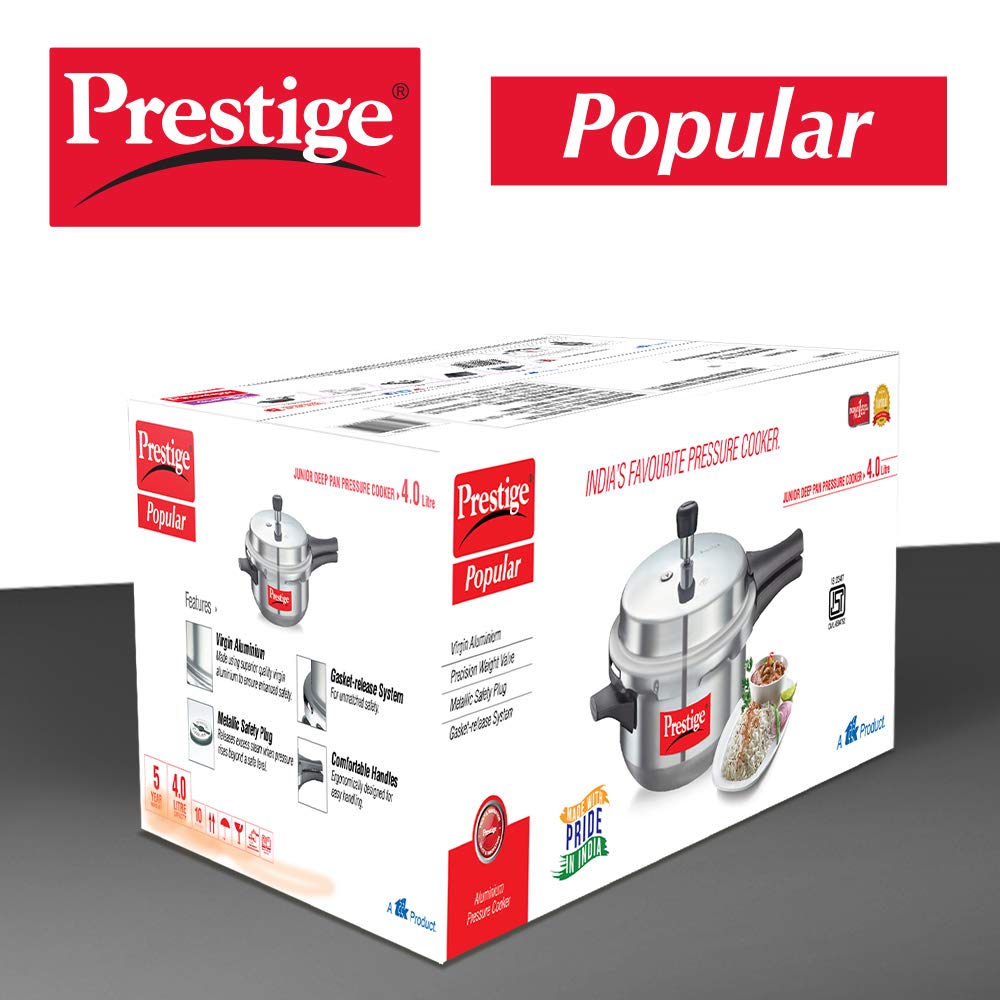 Prestige Popular Aluminium Pan Pressure Cookers with Outer Lid - 10025 - 5