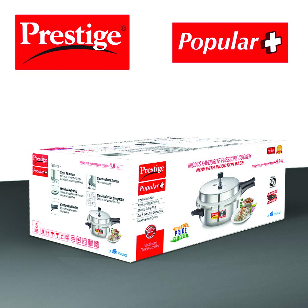 Prestige Popular Plus Induction Base Aluminium Pan Pressure Cookers