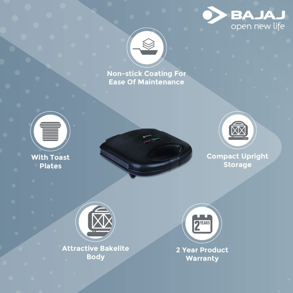 Bajaj SWX 3 Deluxe 800 Watt Sandwich Toaster - 270105 - 6