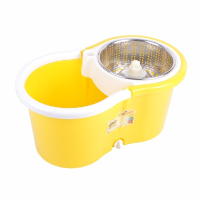 Classy Touch 360 Spin Mop Bucket Set, Adjustable Mop Pole Push & Pull Rotation Automatic Water Wash Mop for Home Kitchen Floor Cleaning - Yellow