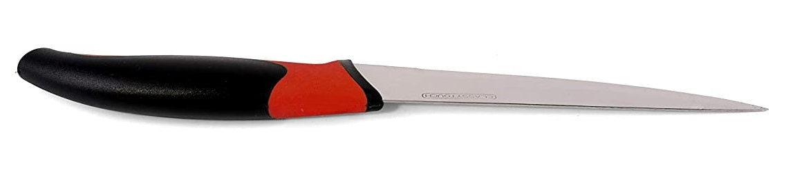 व्हेजिटेबल प्लॅस्टिकच्या तयार हँडलसाठी क्लासी टच स्टेनलेस स्टील किचन चाकू (22.7 सेमी -लाल) 