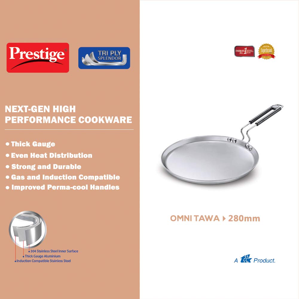 Prestige Stainless Steel Tri Ply Splendor Tawa