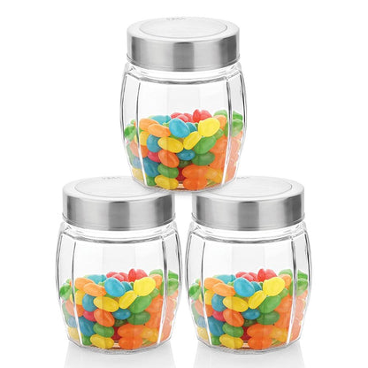 Yera X-Series KBM 350 ML Glass Storage Jar with Steel Lid - 1