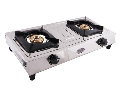 Prestige L.P.G. Star SS Manual 2 Burner Gas Stove - PR40068 - 1 