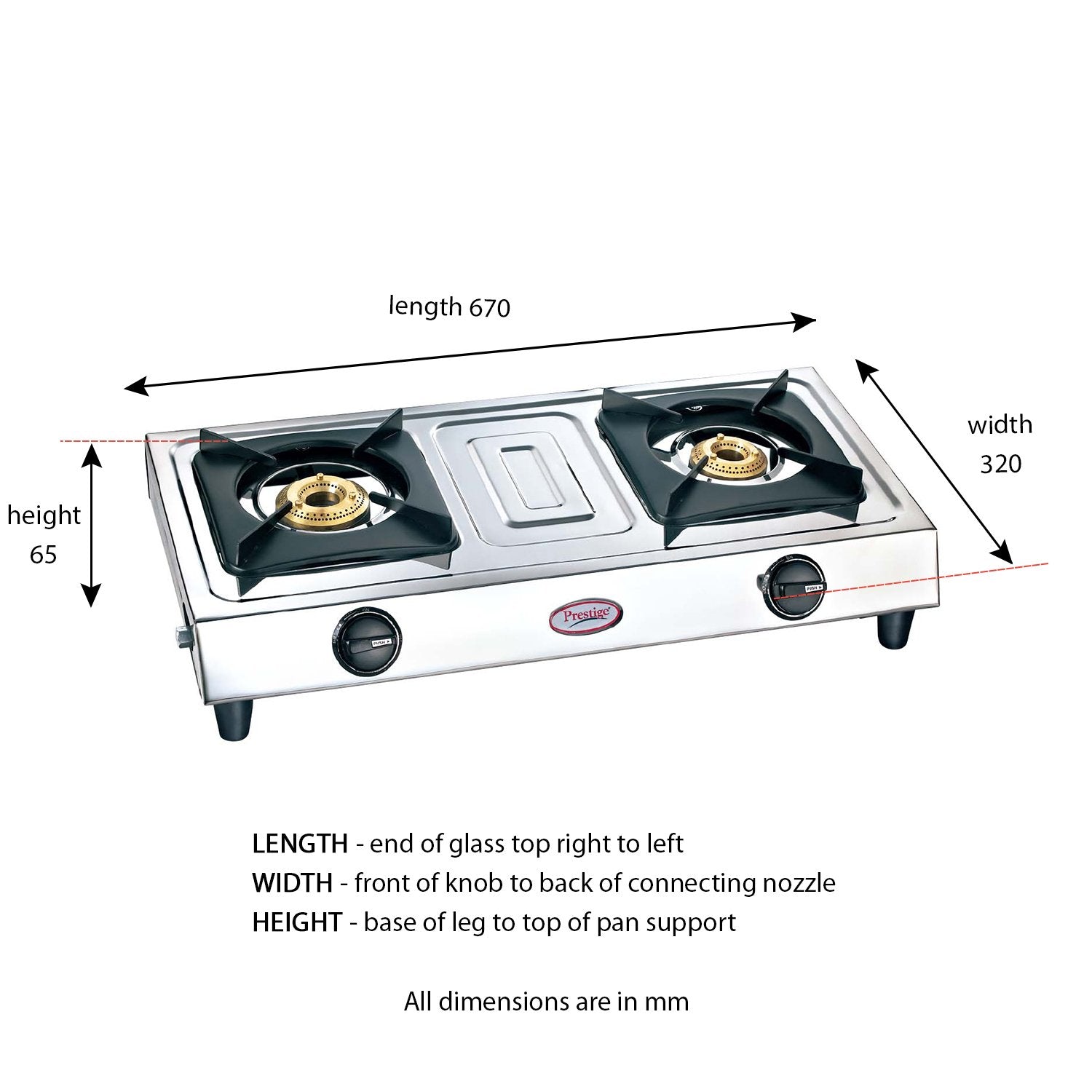 Prestige L.P.G. Star SS Manual 2 Burner Gas Stove - PR40068 - 8