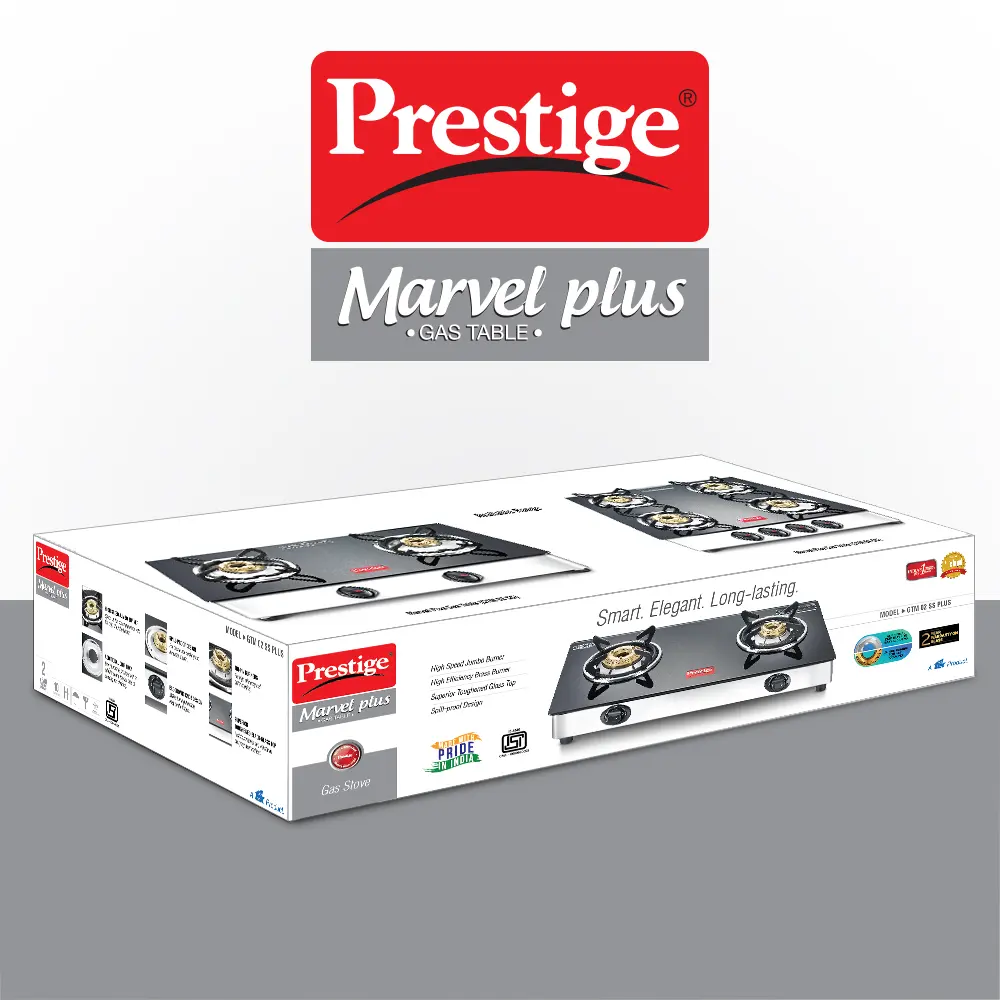 Prestige Marvel Plus Glass Top Gas Table- GTM 02 SS - 6