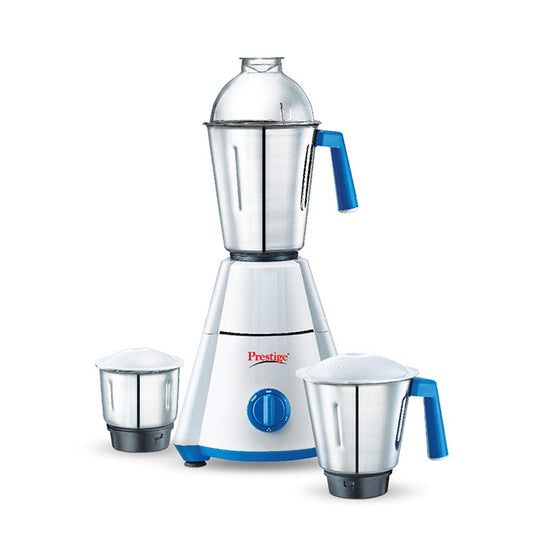 Prestige Nakshatra 550 W Mixer Grinder with 3 Stainless Steel Jars, (White/Blue)