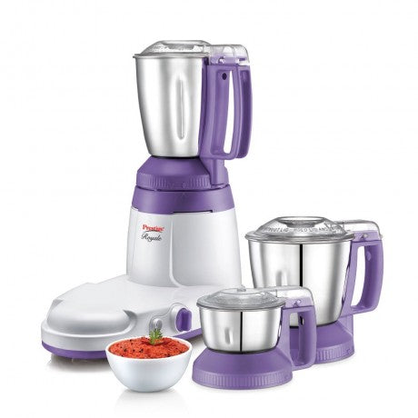 Prestige Royale 750 W Mixer Grinder with 3 Stainless Steel Jars, Purple