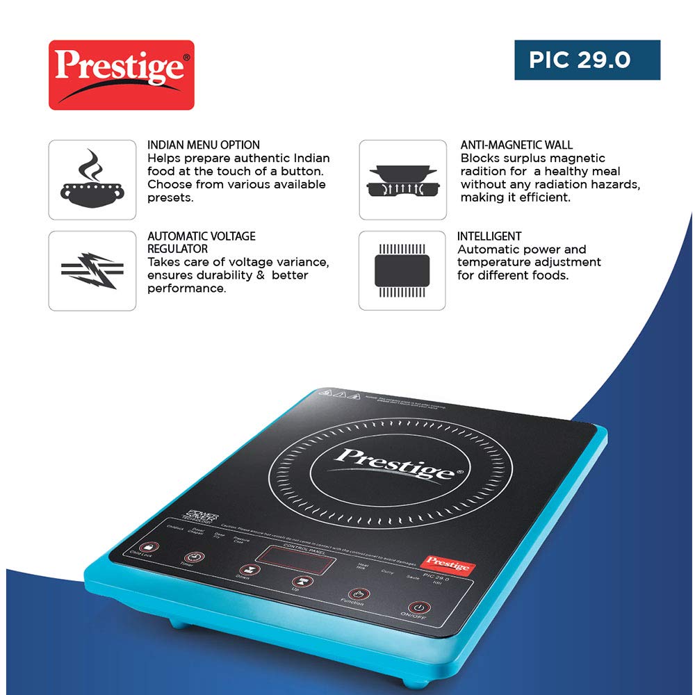 Prestige PIC 29.0 2000 Watt Induction Cooktop (निळा, काळा)