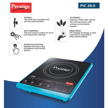 Prestige PIC 29.0 2000 Watt Induction Cooktop (निळा, काळा)