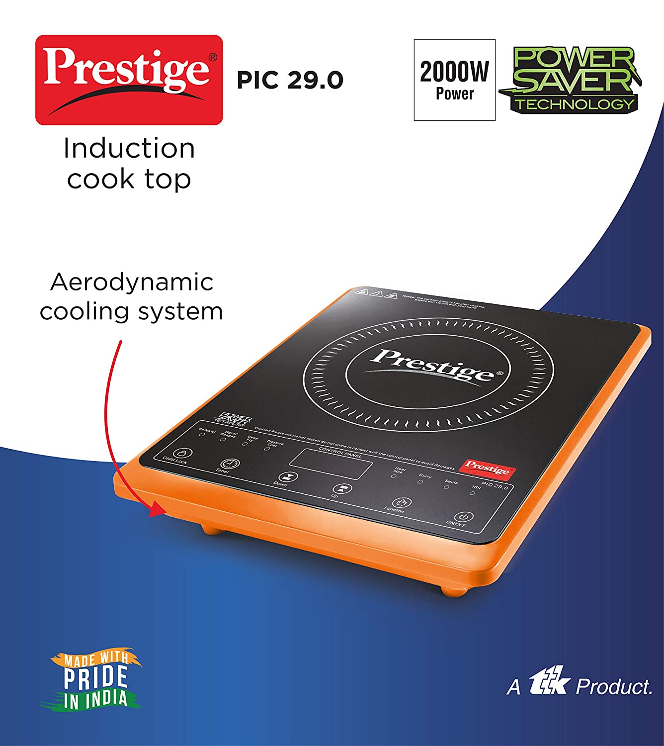 Prestige PIC 29.0 2000 Watt इंडक्शन कुक-टॉप (ऑरेंज)
