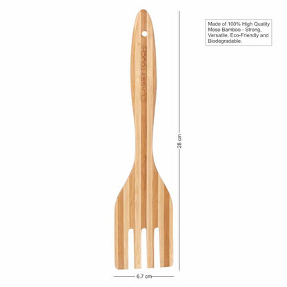 Classy Touch Premium Bamboo Standard Mixing Forked Spatula