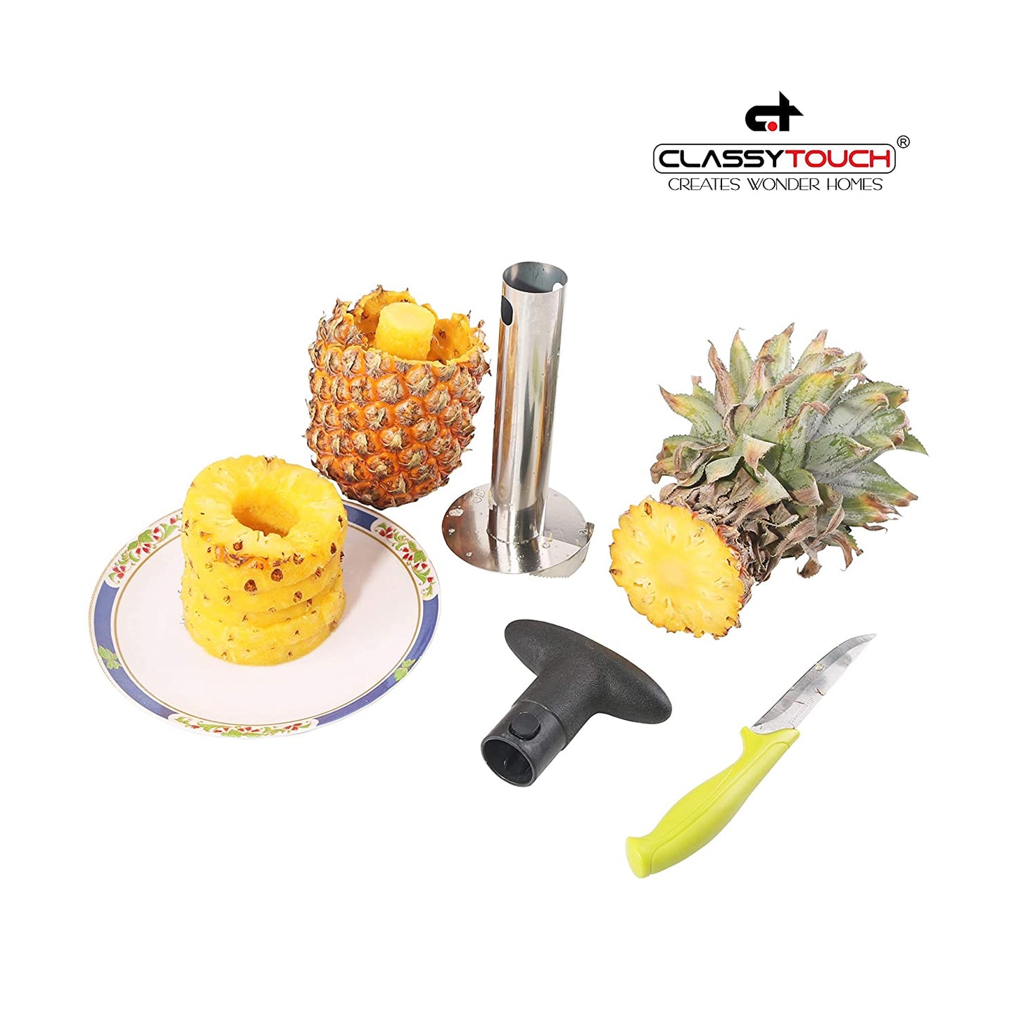 Classy Touch Pineapple Corer with Slicer | 1 Pc