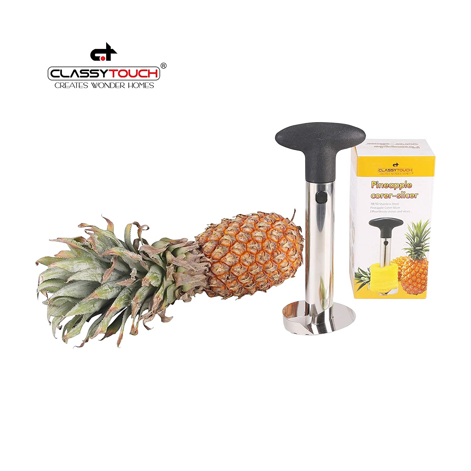 Classy Touch Pineapple Corer with Slicer | 1 Pc