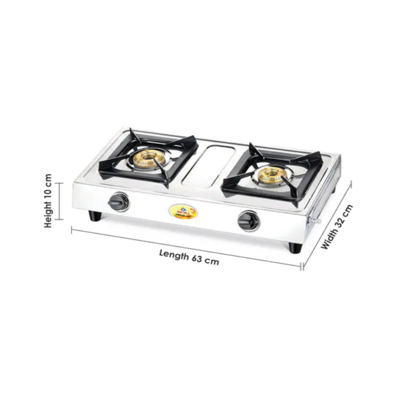 Bajaj Popular Eco 2 Burner Stainless Steel Gas Stove - 4