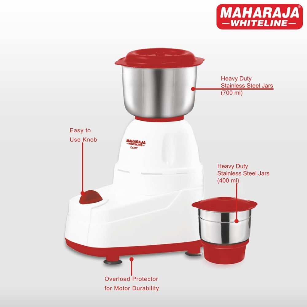 Maharaja Whiteline Apex 500 Watt Mixer Grinder with 2 Jars - 5