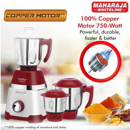 Maharaja Whiteline Duramaxx 750 Watt Mixer Grinder with 3 Jars - MX-242 - 7