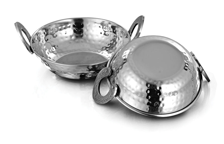 DeStellar Khana Khazana Hammered Stainless Steel Serving Sets - 4