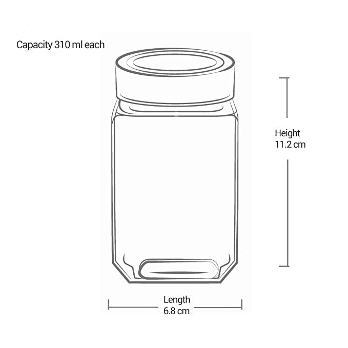 Treo Woody Cube 310 ML Storage Glass Jar  | Set of 6 Pcs from www.rasoishop.comTreo Woody Cube 310 ML Storage Glass Jar  | Set of 3 and 6 Pcs from www.rasoishop.com