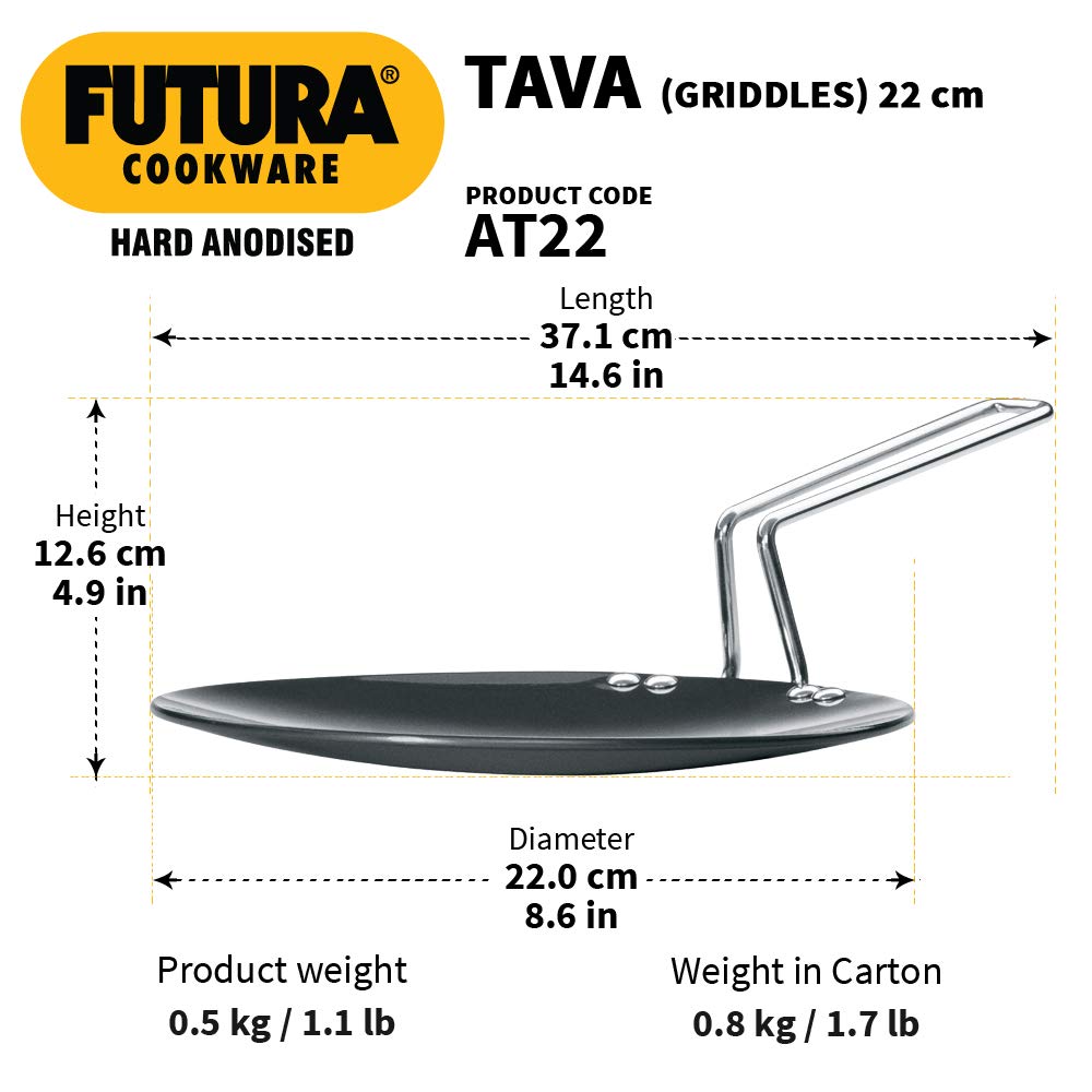 Hawkins Futura Hard Anodised 22 cm Roti Tawa - 4