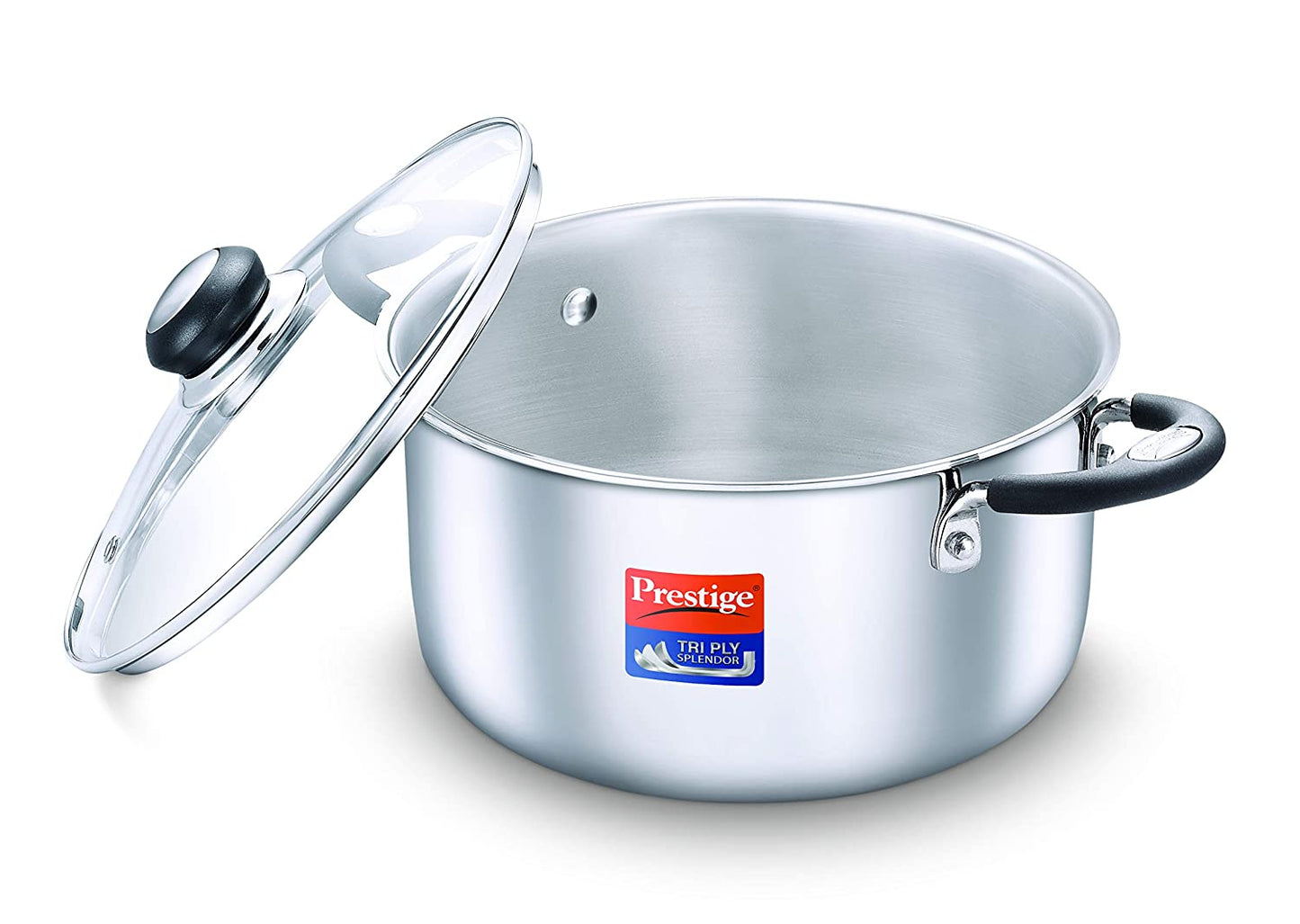 Prestige TriPly Splendor Casserole | Induction Base | 3.25 Litre | Silver | 1 Pc only at www.rasoishop.com