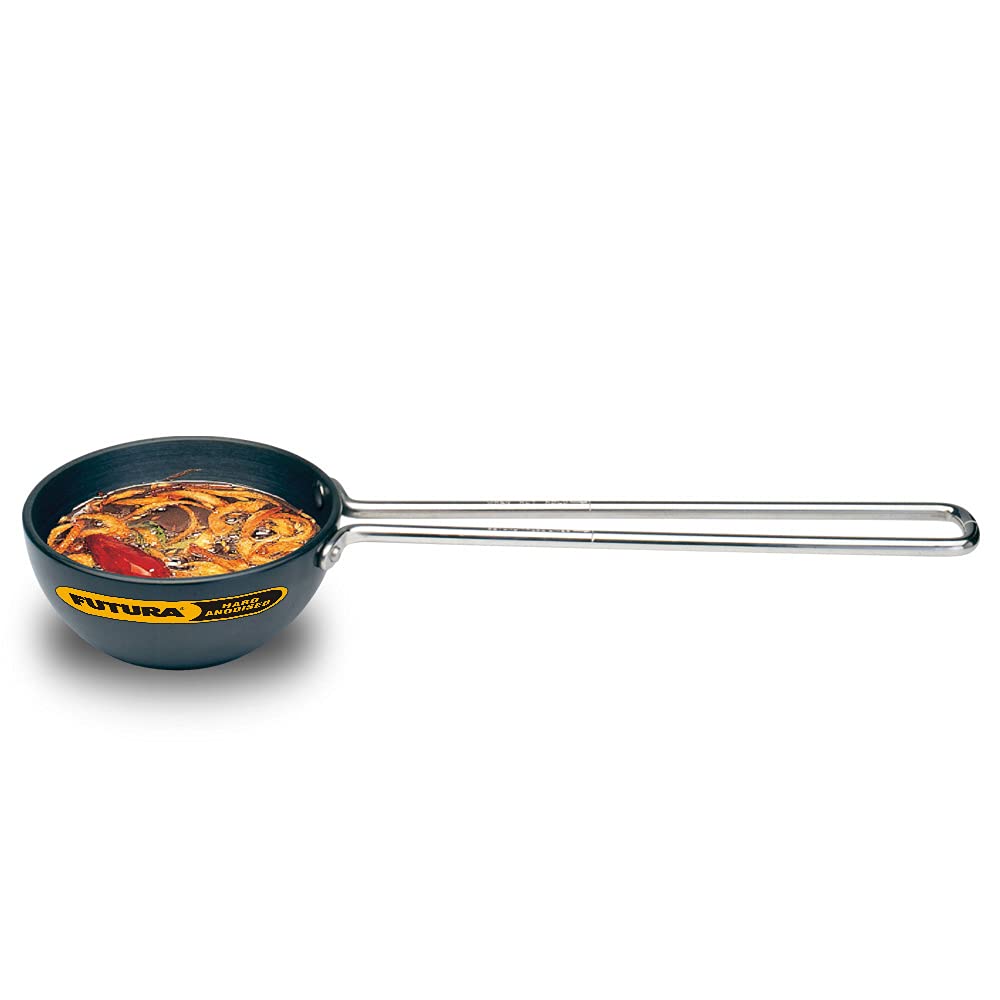 Hawkins Futura Hard Anodised 24 cm Tadka Pan/Spice Heating Pan - 1