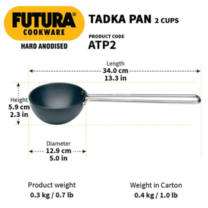 Hawkins Futura Hard Anodised 48 cm Tadka Pan/Spice Heating Pan - 9
