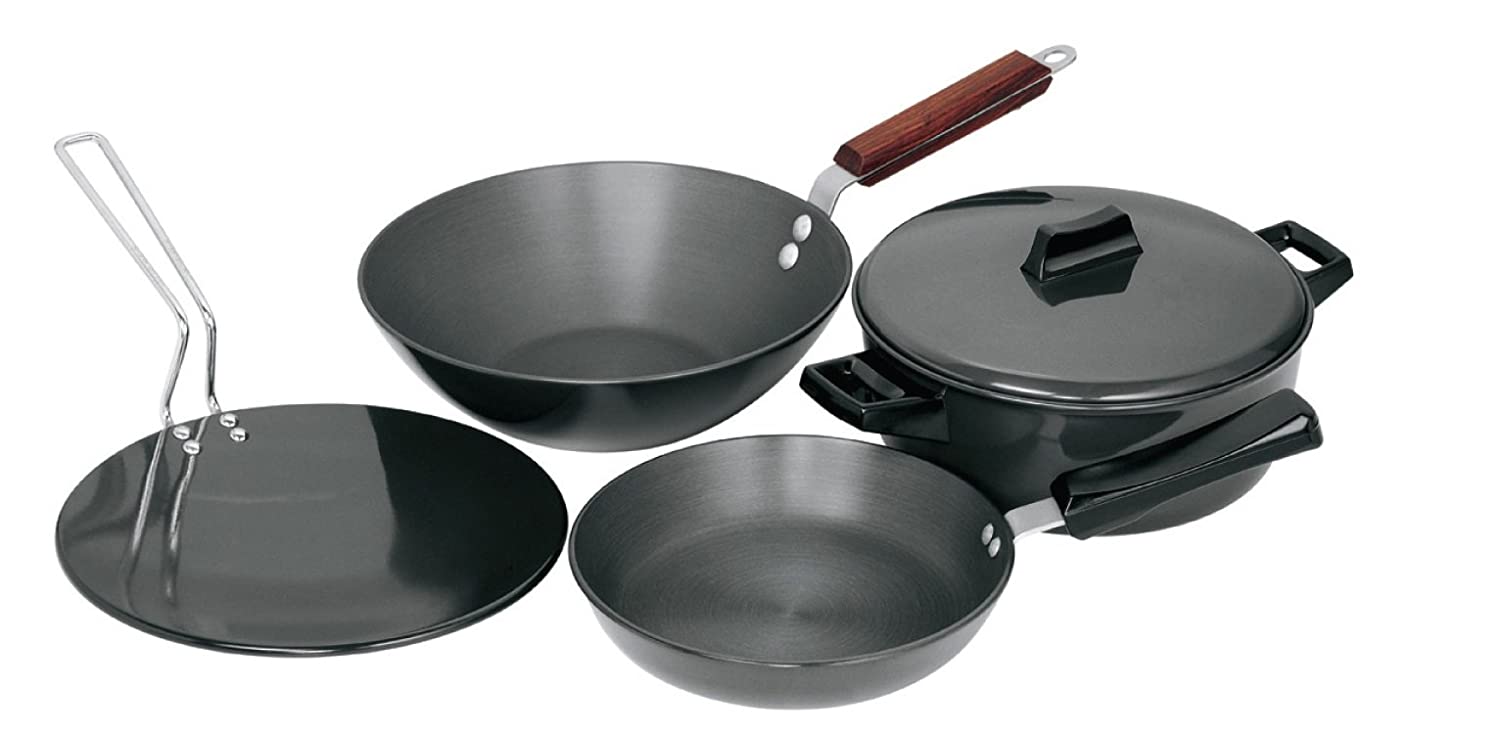 Hawkins Futura Hard Anodised Cookware Set, 4 Pieces (LS1)