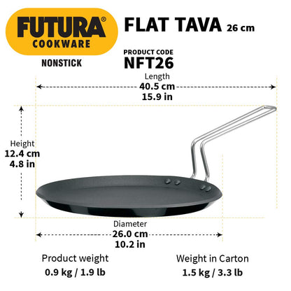 Hawkins Futura Hard Anodised 26 cm Non-Stick Flat Tawa - 3