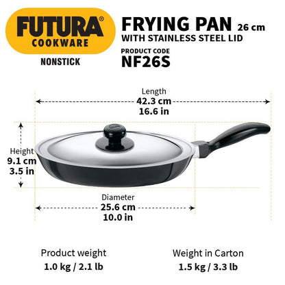 Hawkins Futura Non-Stick Frying Pan with Steel Lid - 14