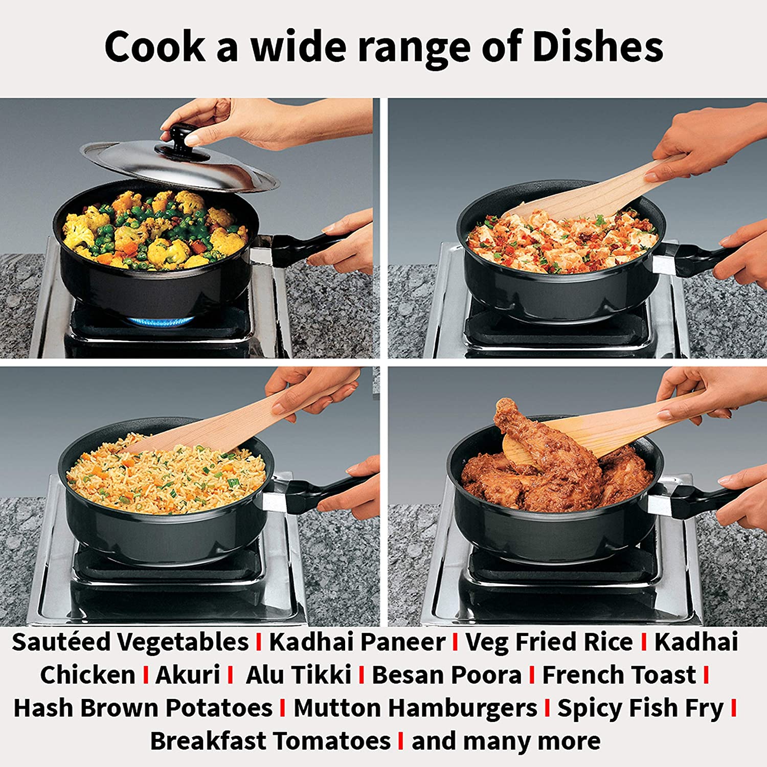 Hawkins Futura Non-Stick Sauté Curry Pan with Lid, 2 litres