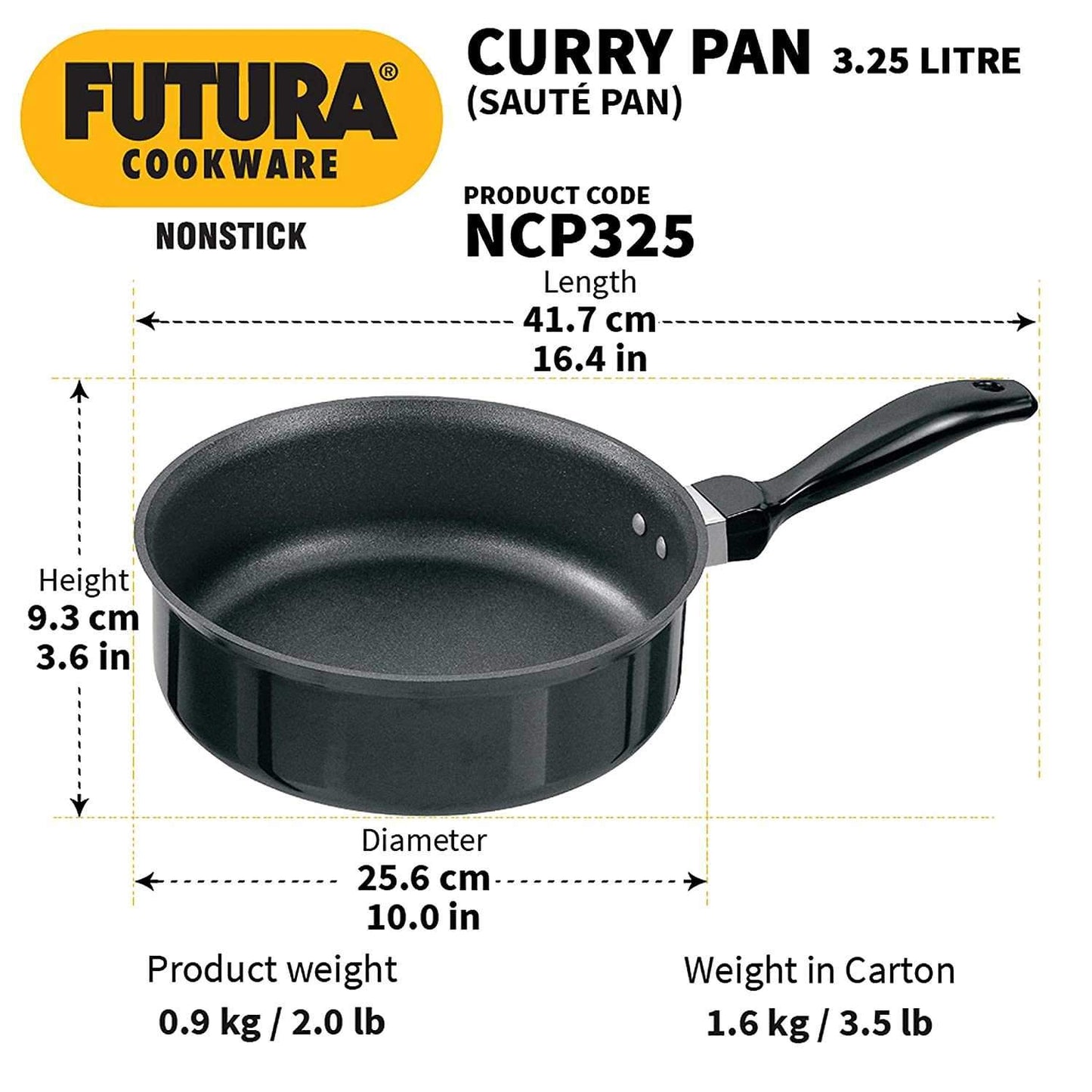 Hawkins Futura Non-Stick Saute Curry Pan with Lid / Without Lid