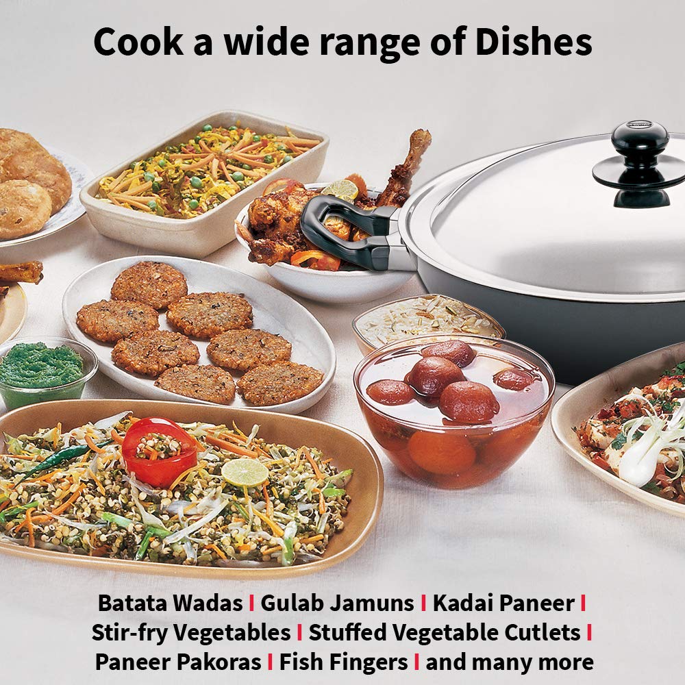 Hawkins Futura Non-Stick 4 Litre Kadhai (Deep-Fry Pan) with Steel Lid  - 7