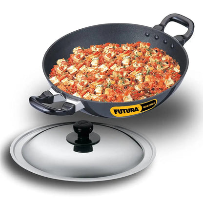 Hawkins Futura Nonstick Round Bottom Kadhai with Stainless Steel Lid 2.5 L - 7